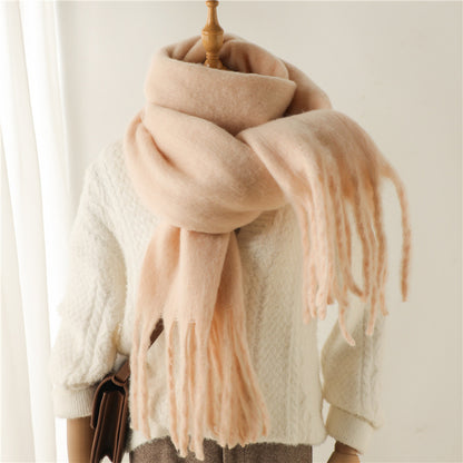 Mohair Pure Color Winter Warm Scarfs