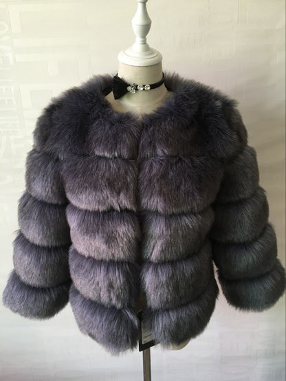 Faux furry slim mink jackets