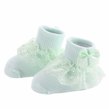 Bow lace baby socks