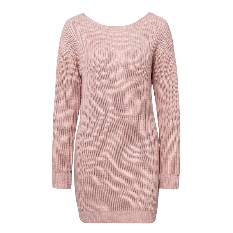 Sexy One-Shoulder Knitted Loose Sweater Dressers