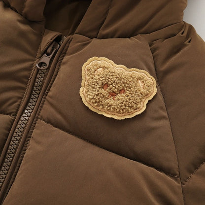 Winter Cotton-padded Jacket with Bear