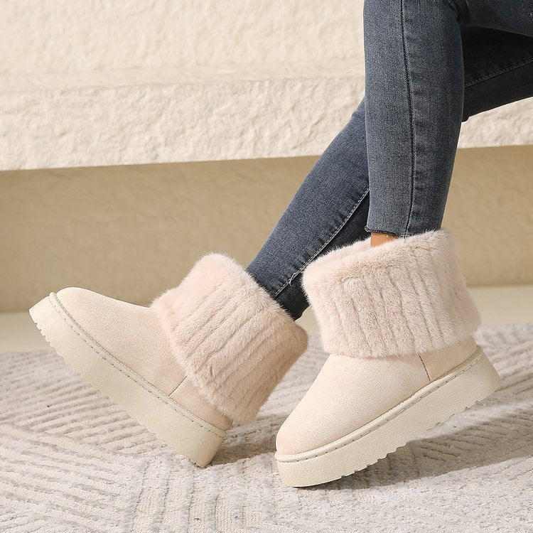 Thick-soled Plush Snow Boots Winter Warm