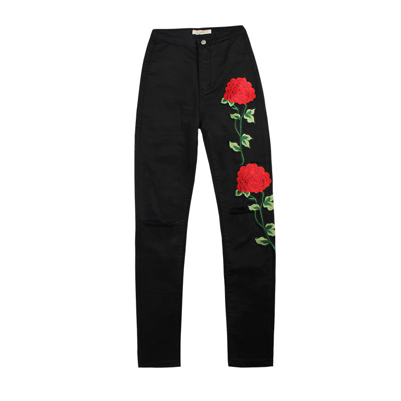 Embroidery Skinny Jeans