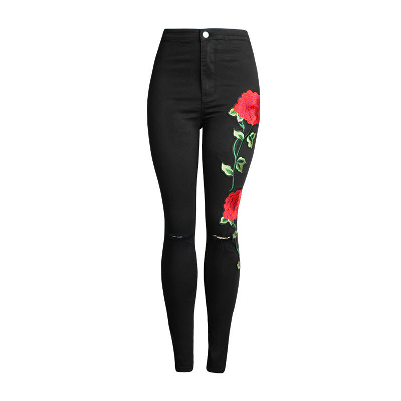 Embroidery Skinny Jeans