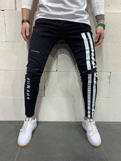 Men's Ripped Stretch Jeans