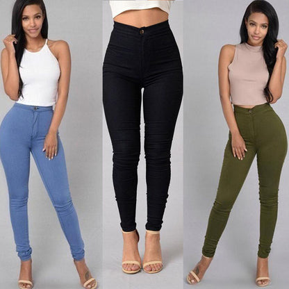 Thin waist stretch pencil pants