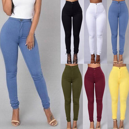 Thin waist stretch pencil pants