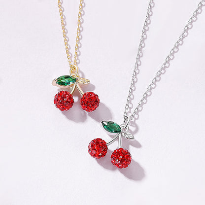 Inlaid Zircon Cherry Necklaces