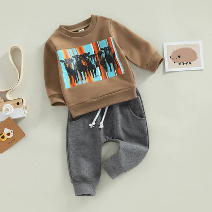 Baby-Sets mit Kuhkopf-Print