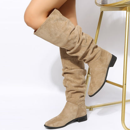 Suede Flat Over-the-knee Boots