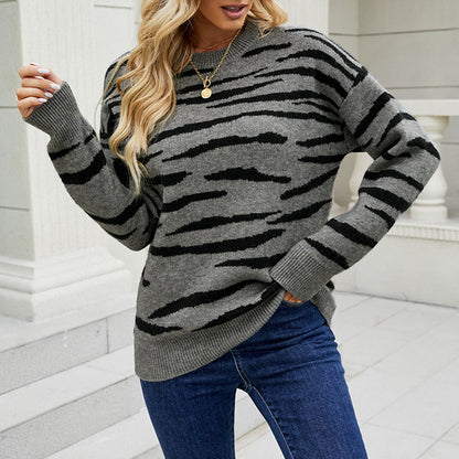 Tiger Pattern Color Matching Sweaters