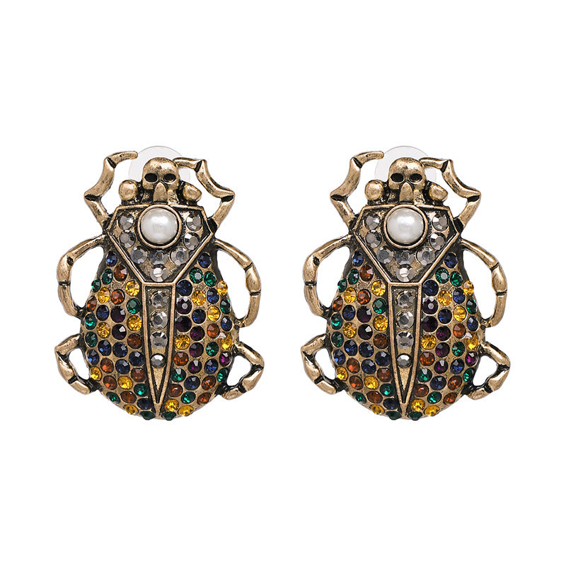 Coloured Beetle Earrings