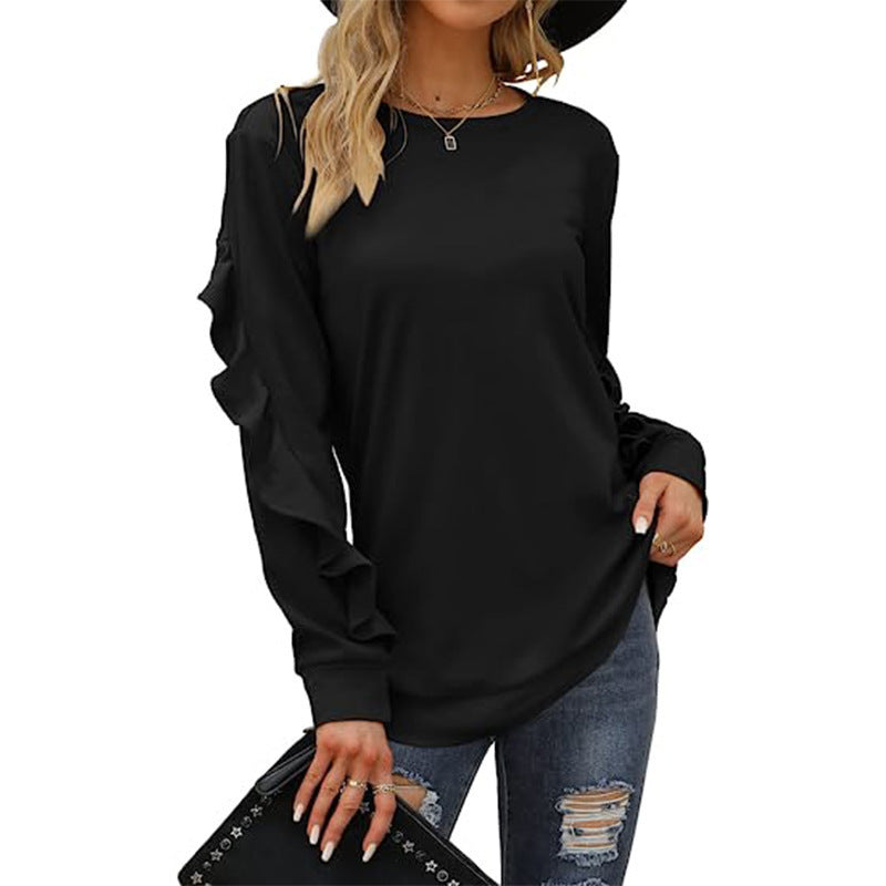 Pleated Long Sleeve Sweaters