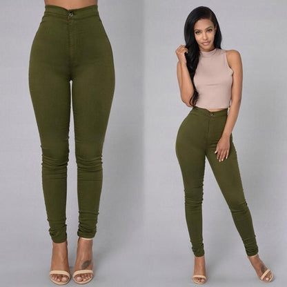 Thin waist stretch pencil pants