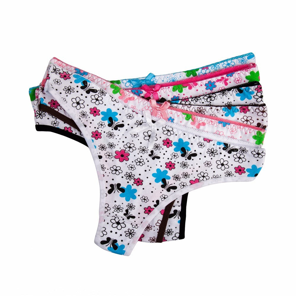 Printed women's thong 6pcs