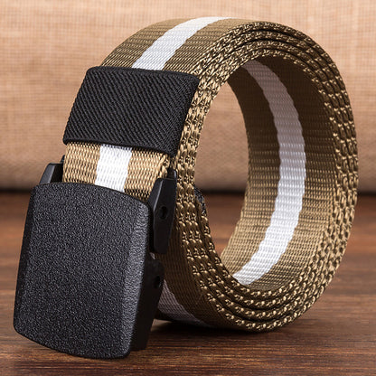 Canvas belt woven nylon buckle