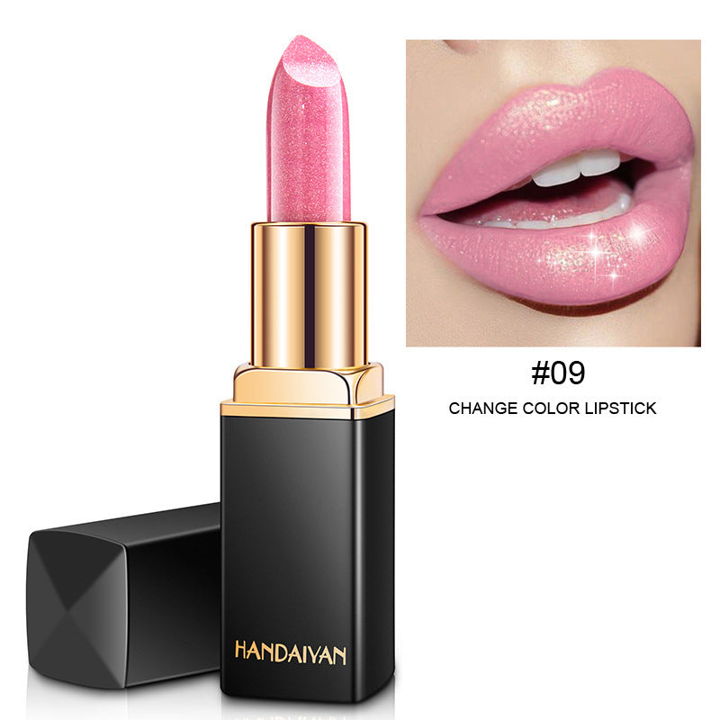 Pearlescent color change temperature change lipstick