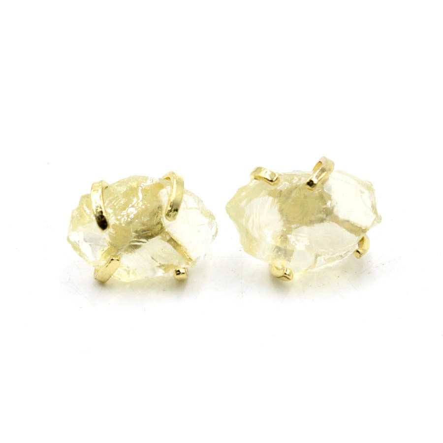 Natural Raw Gemstone Stud Earrings