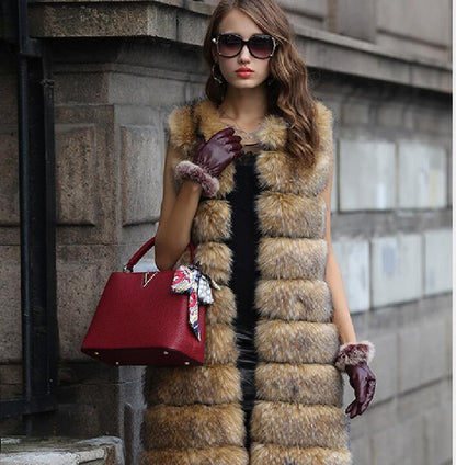 Ladies Faux Fox Fur Vests