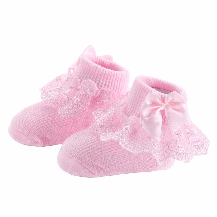 Bow lace baby socks