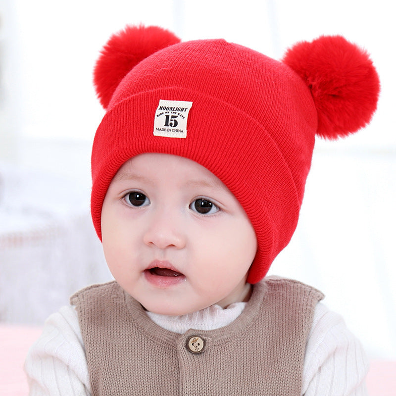 New Baby Cute Solid Color Pullover Knitted Hat