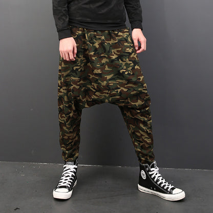 Harem pants printed camouflage crotch pants hip-hop pants