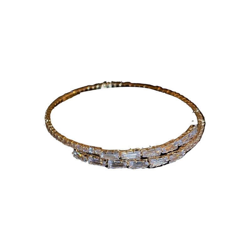 Shiny Zircon Open Bracelets