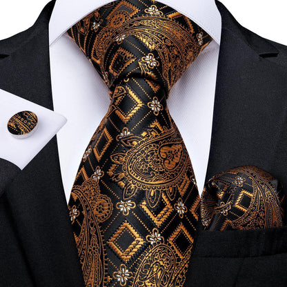 Neckties Luxury Black And Gold