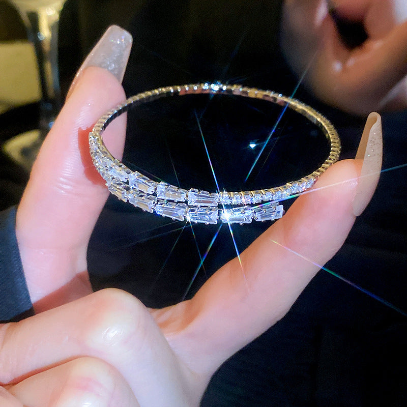 Shiny Zircon Open Bracelets