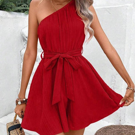 Shoulder Lace-up Sleeveless Jumpsuits