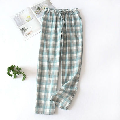 Women's Casual Loose Plaid Home Pants