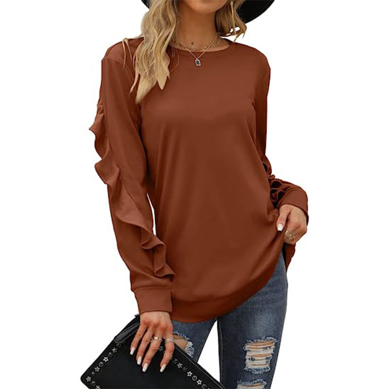 Pleated Long Sleeve Sweaters