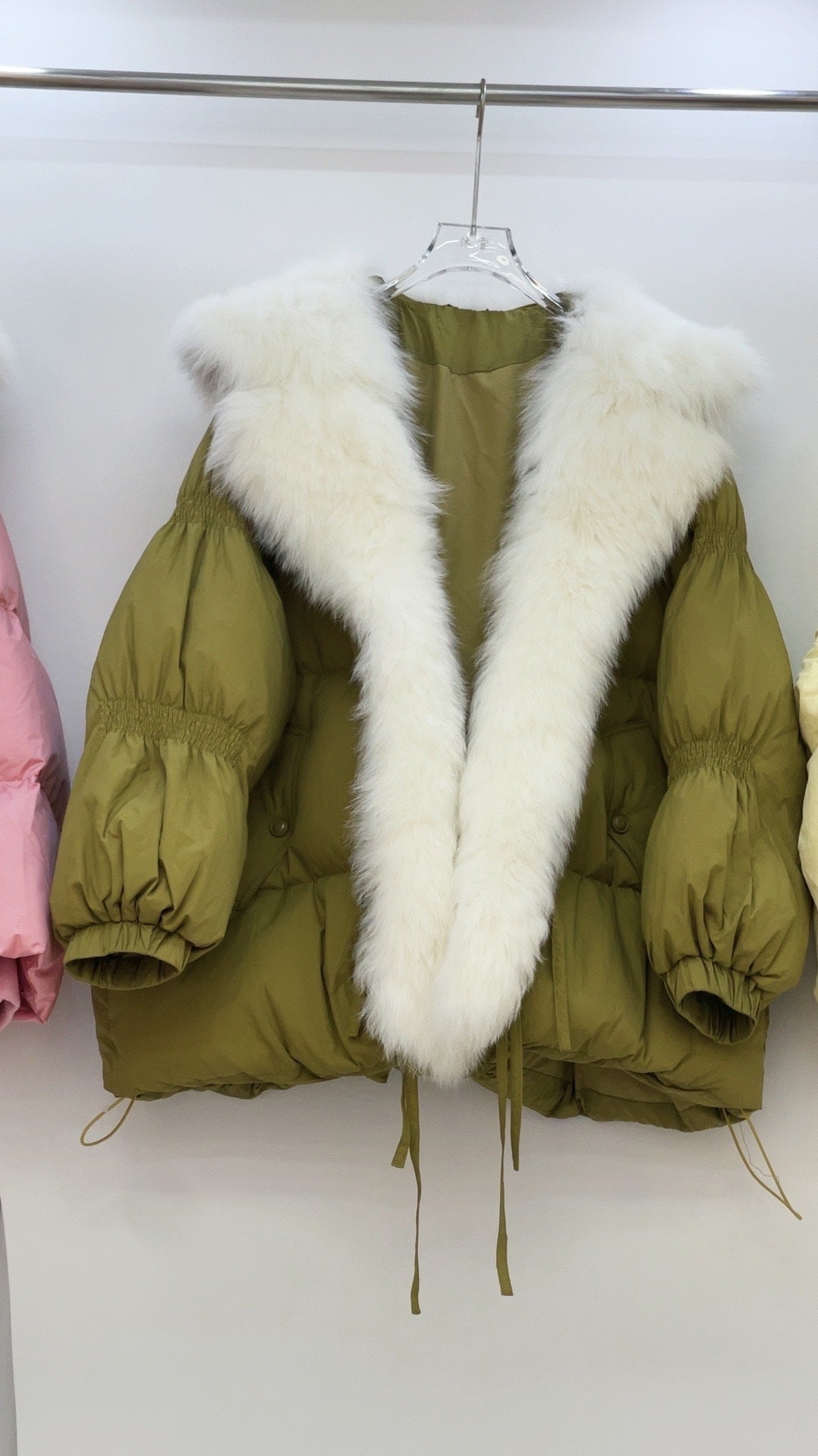 Short Loose Big Fur Collar Duck Down Jackets