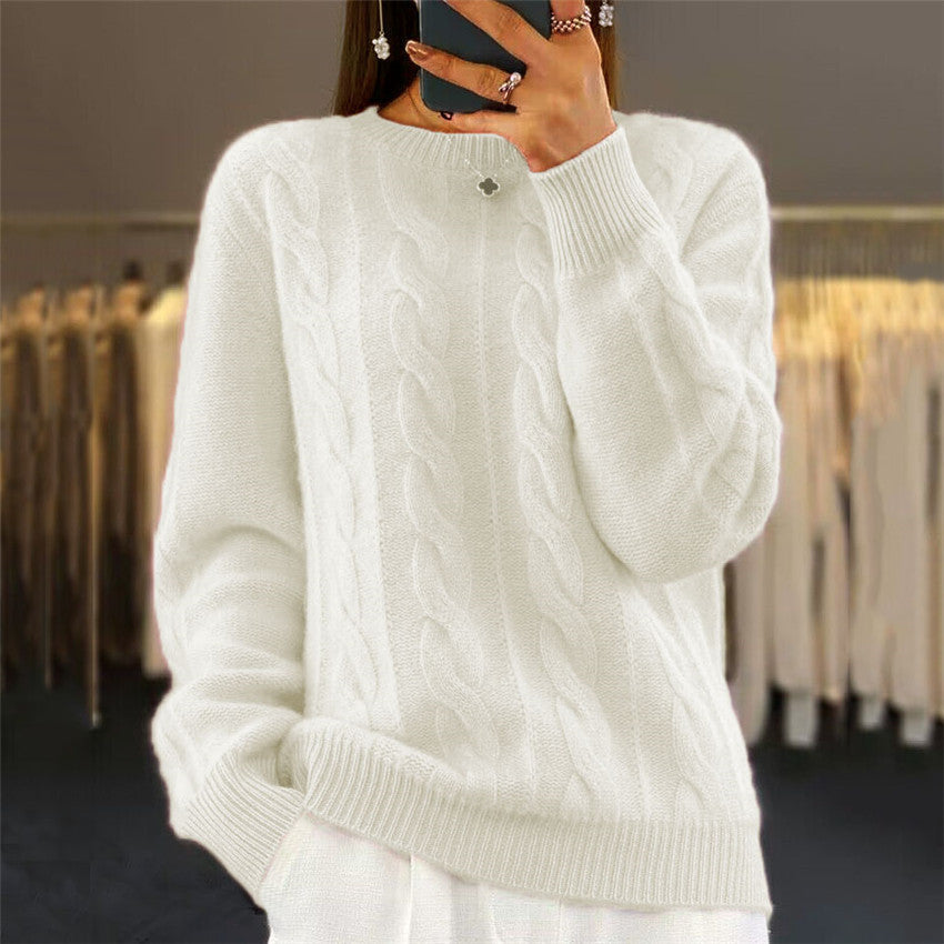 Retro Cable-knit Pullover Sweaters