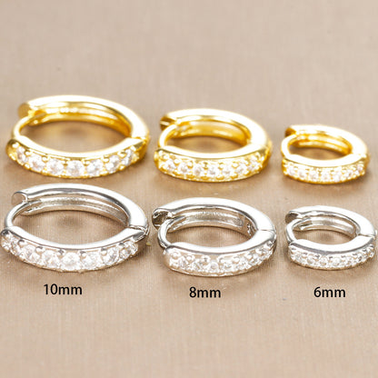 Zircon Circle Earrings Female Niche Exquisite 3-piece Set