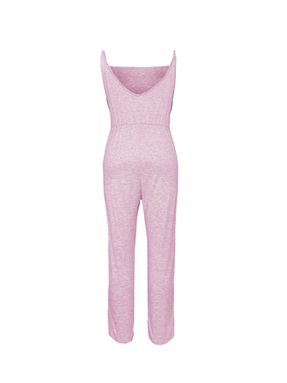 Lässiger rückenfreier Sling-Jumpsuit mit Schnürung