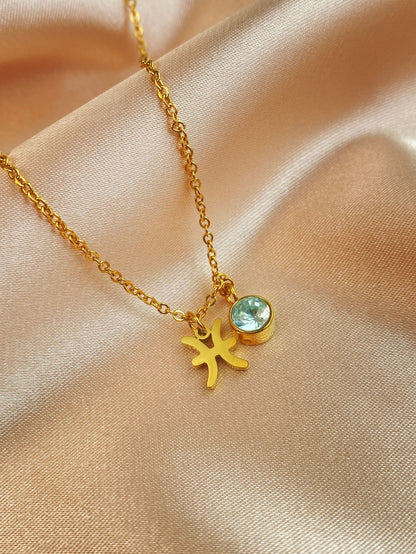 Twelve Constellations Clavicle Chain Necklaces