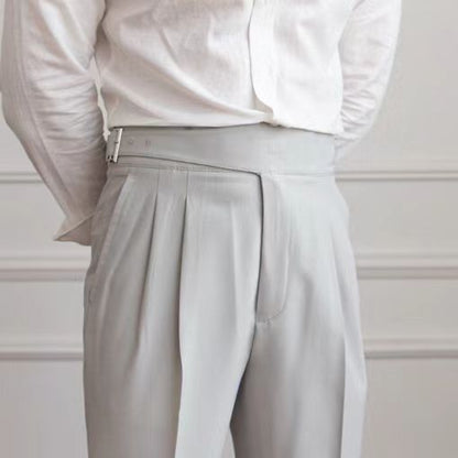 Skinny Casual Belt Design Suit Pants