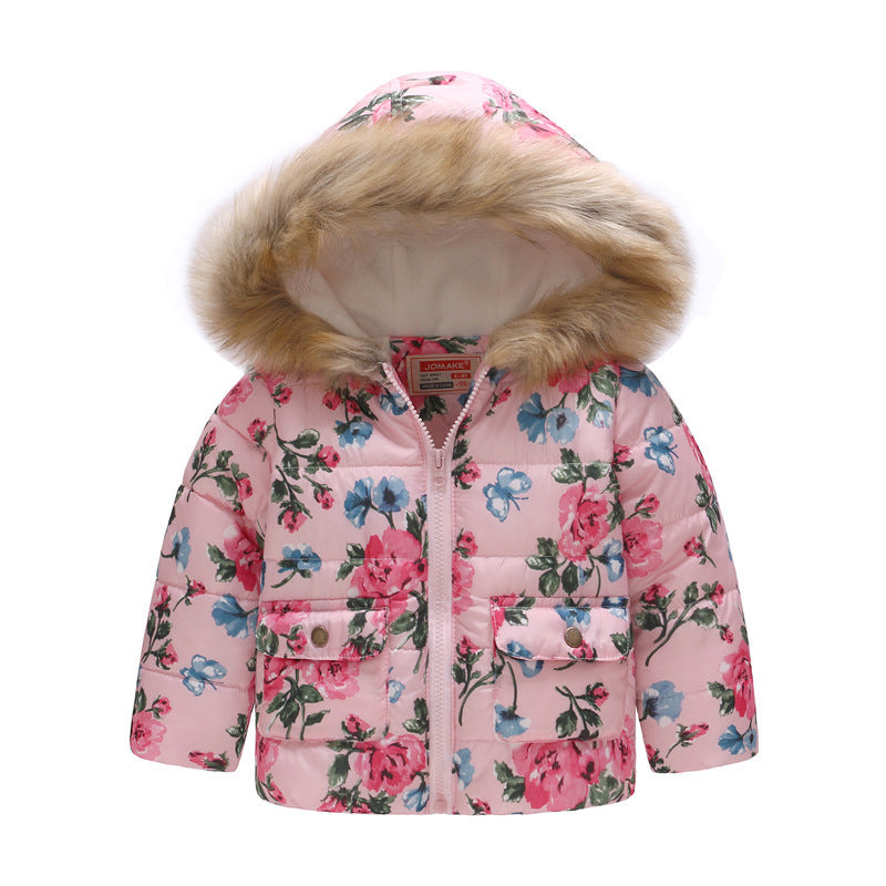 Printed Hooded Cotton Jackets Thickened