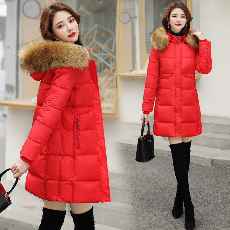 Padded Big Fur Collar Quilted Jackets