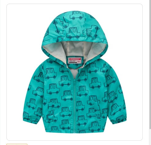 Hooded jackets with print pattern