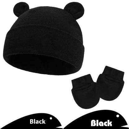 Newborn Gloves Hat Two-piece Set Keep Baby Warm Cashmere Thickened