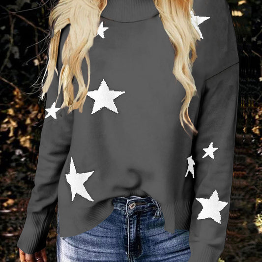 Turtleneck Long Sleeve Pullovers