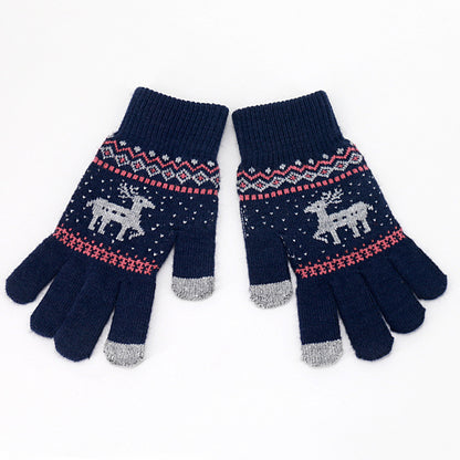 Christmas Patterned Jacquard Knitted Gloves