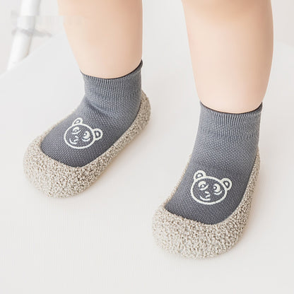 Autumn And Winter Non-slip Cartoon Velvet Extra Thick Fluffy Loop Sock Shoes