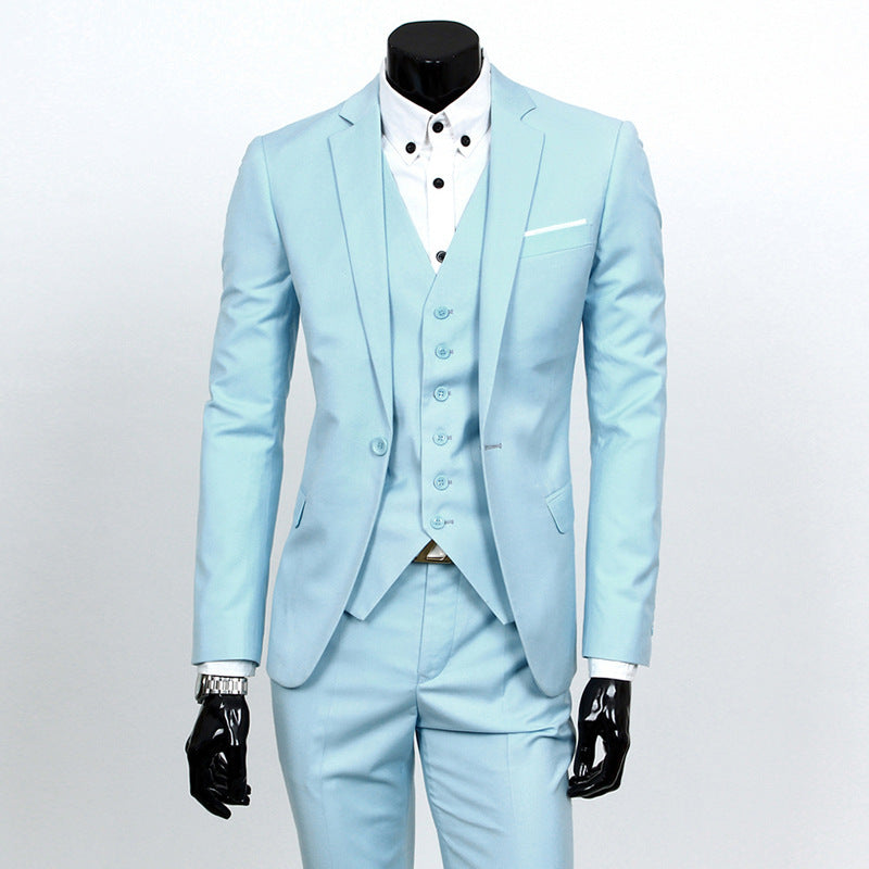 Suit Set Three-piece Set Slim-fit Korean Formal Wear