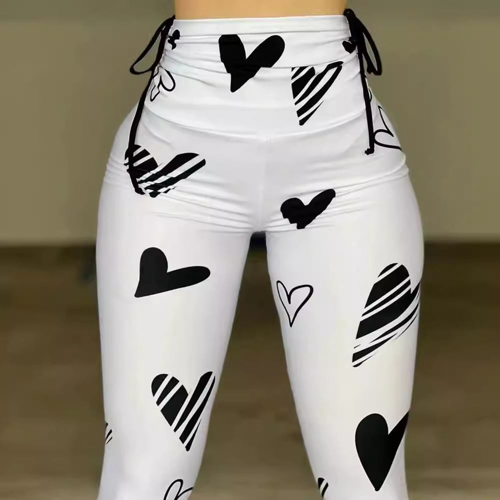 Heart Print Yoga Sports Fitness Leggings