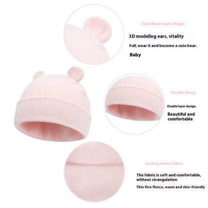 Newborn Gloves Hat Two-piece Set Keep Baby Warm Cashmere Thickened