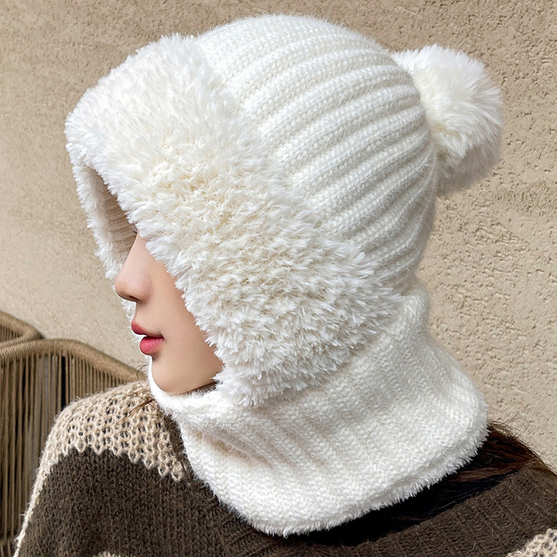 Hat and Scarf One-piece Warm Protection