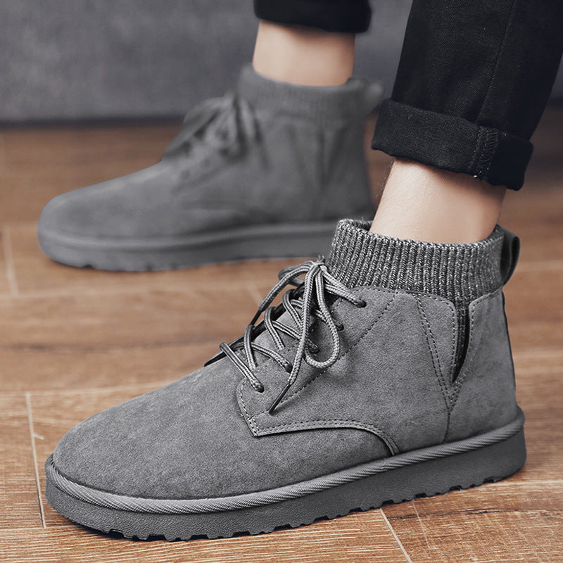 Thickened High-top Bread Men's Shoes Northeast Cotton Shoes Men